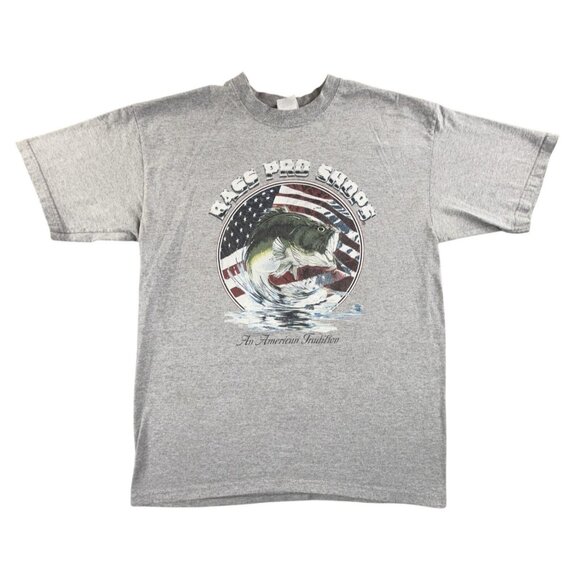Bass Pro Shop Other - Vintage Bass Pro Shops Shirt Mens Large Gray American Flag Fish Fishing USA Made